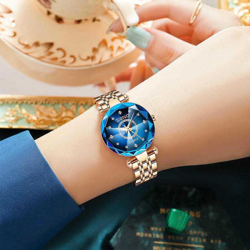 Waterproof Polygonal Women's Watch - Stylish Stainless Steel Strap & Quartz - Buy Center