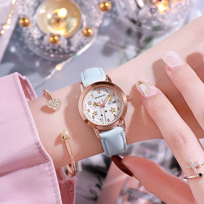 Women's Luminous Quartz Watch - Double Calendar, Stylish & Slim Design - Buy Center