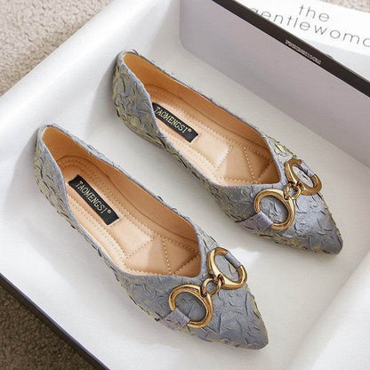 Buycenter Women's Rhinestone Square Toe Flats – Soft Slip-on Comfort - Buy Center