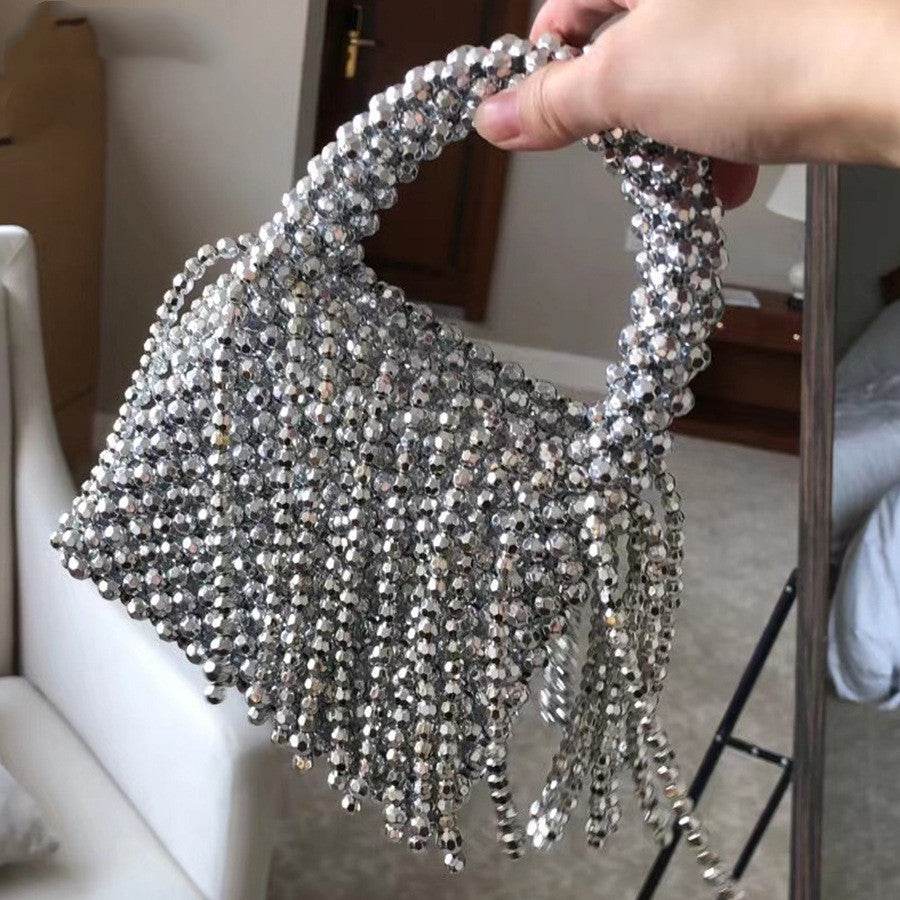 Buycenter Acrylic Tassel Handbag - Handmade Bucket-Style Evening Bag - Buy Center