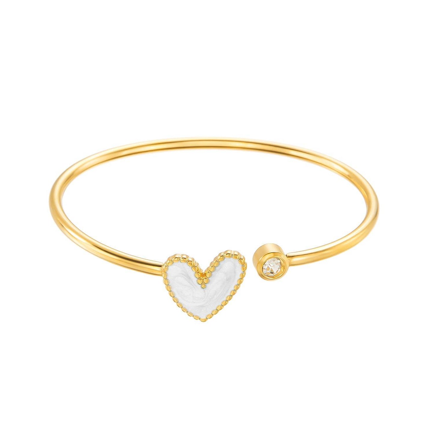 Buy Center Hollow Drop Heart Bracelet with Diamond - Elegant Design - Buy Center