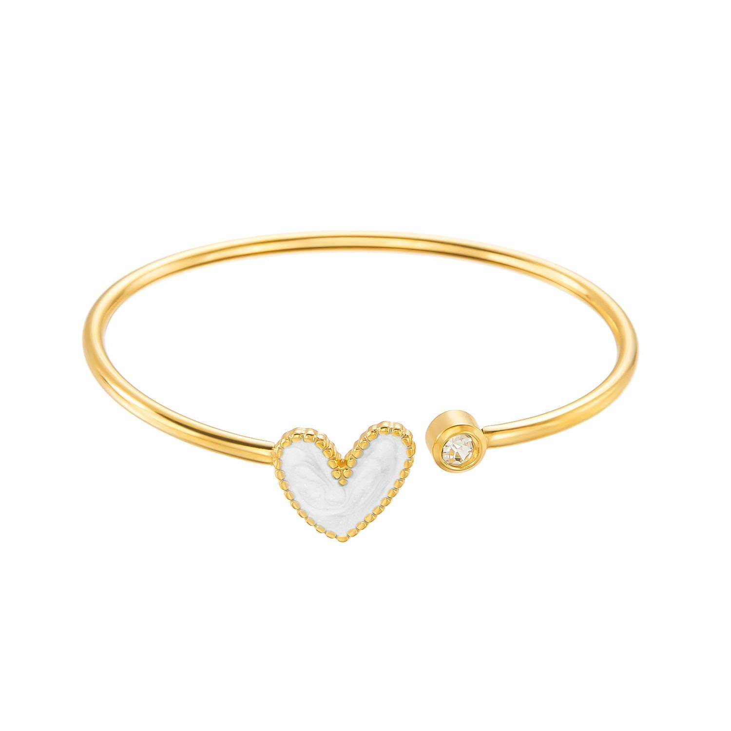 Buy Center Hollow Drop Heart Bracelet with Diamond - Elegant Design - Buy Center