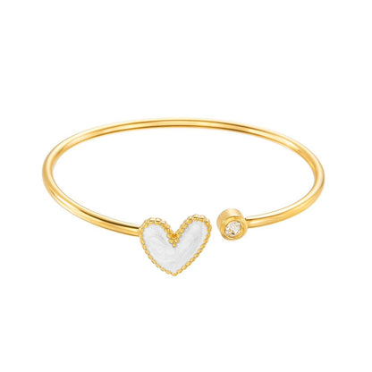 Buy Center Hollow Drop Heart Bracelet with Diamond - Elegant Design - Buy Center