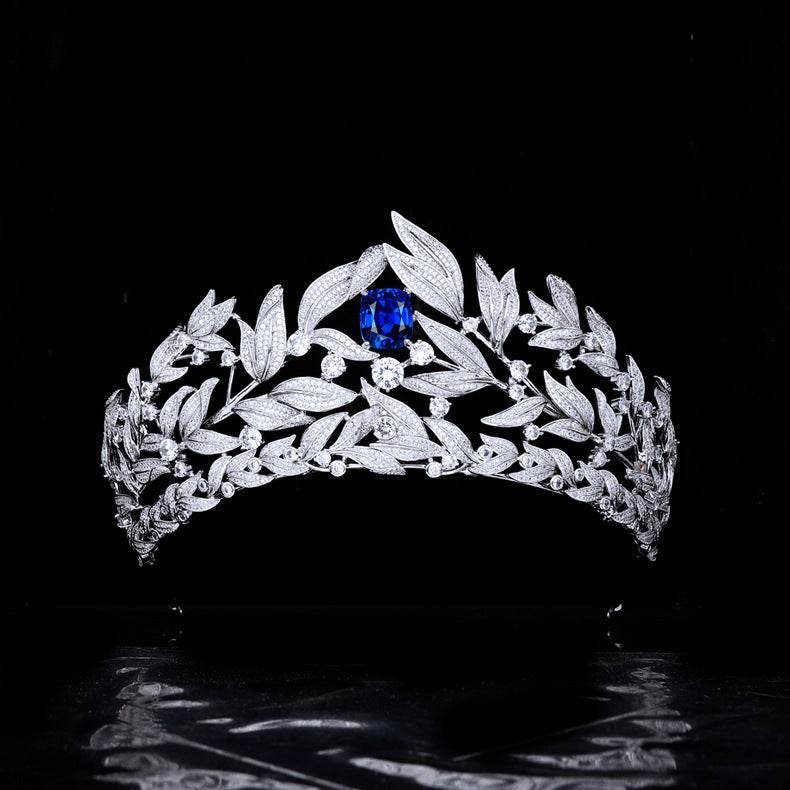 Sapphire Crown Copper Headdress - AAA Zircon Bridal Jewelry Set 2025 - Buy Center