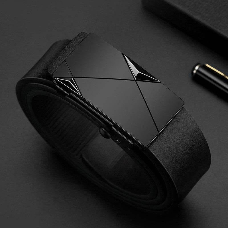 Men's Automatic Buckle Belt - Trendy Two-Layer Cowhide for Casual Style - Buy Center