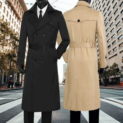 Autumn Korean Men's Trench Coat - Slim Fit Double Breasted Style 2025 - Buy Center