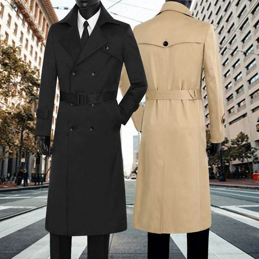 Autumn Korean Men's Trench Coat - Slim Fit Double Breasted Style 2025 - Buy Center