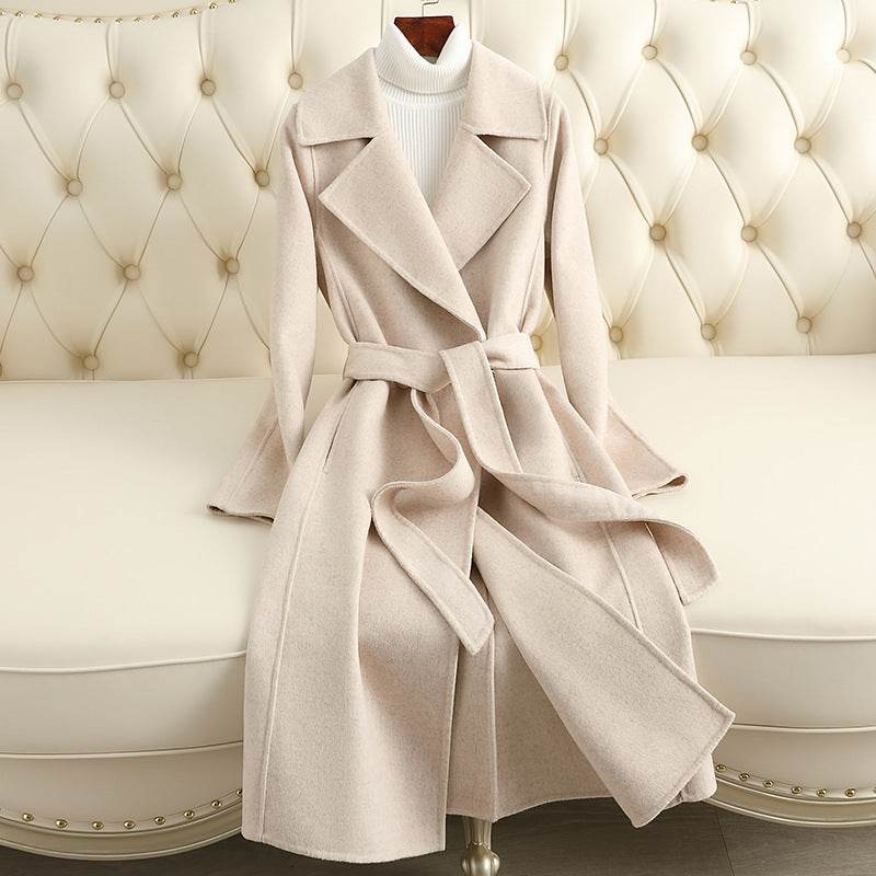 Slim Fit Cashmere Coat - Elegant Over-The-Knee Style in Multiple Colors - Buy Center