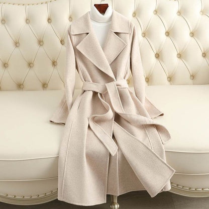 Slim Fit Cashmere Coat - Elegant Over-The-Knee Style in Multiple Colors - Buy Center