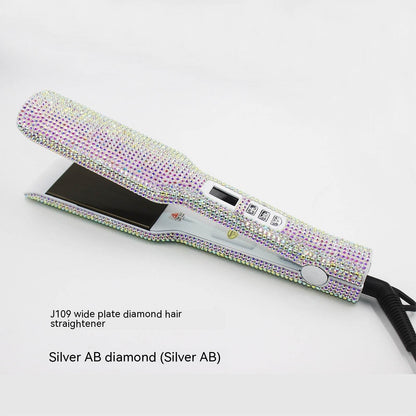 Wide Plate Rhinestone Quartz Hair Straightener - High Temp Titanium Style - Buy Center