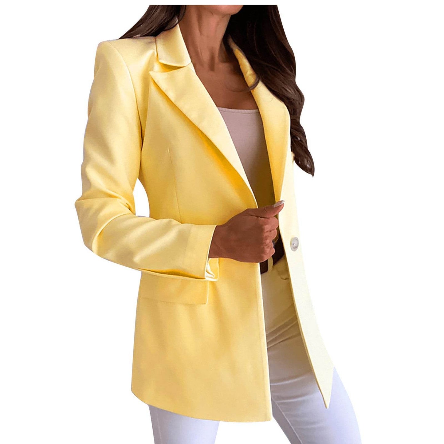 Buycenter Slim Fit Long Sleeve Jacket - Solid Color Casual Suit for Women - Buy Center