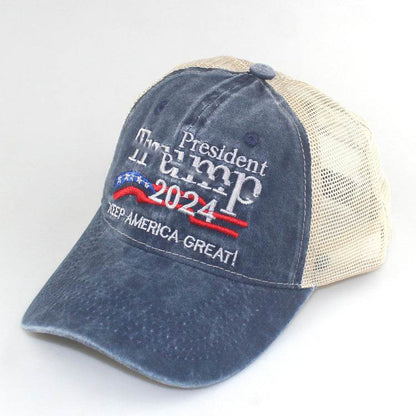 2024 American Election Baseball Cap - Washed Cotton Truck Driver Hat - Buy Center