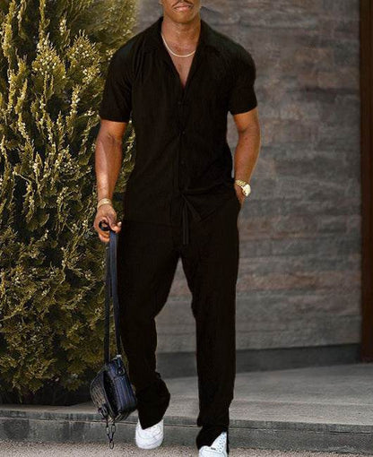 Buycenter 3D Printed Geometric Shirt and Trousers Suit - Stylish Cotton Blend - Buy Center