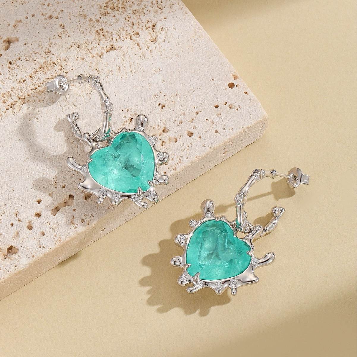 Elegant S925 Sterling Silver Love Earrings - Heart Design for Women - Buy Center