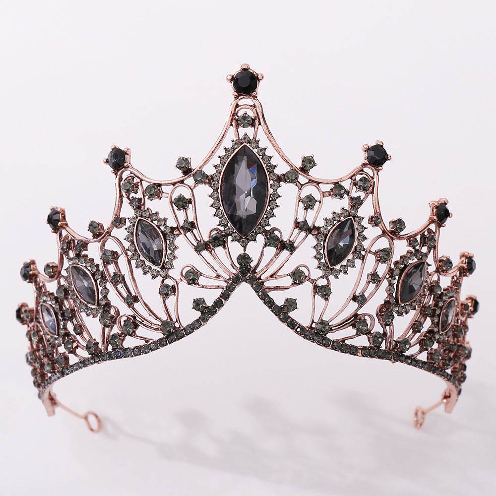 Classic Vintage Black Baroque Bridal Tiara - Elegant Alloy Wedding Crown - Buy Center