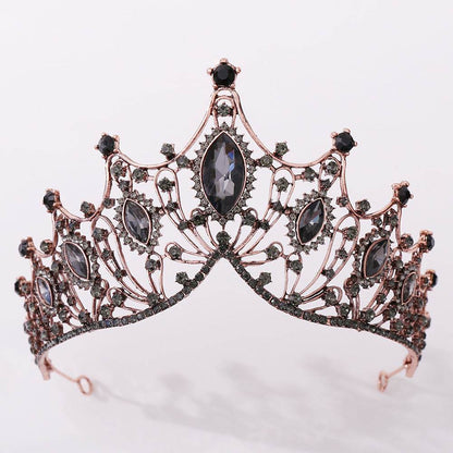 Classic Vintage Black Baroque Bridal Tiara - Elegant Alloy Wedding Crown - Buy Center