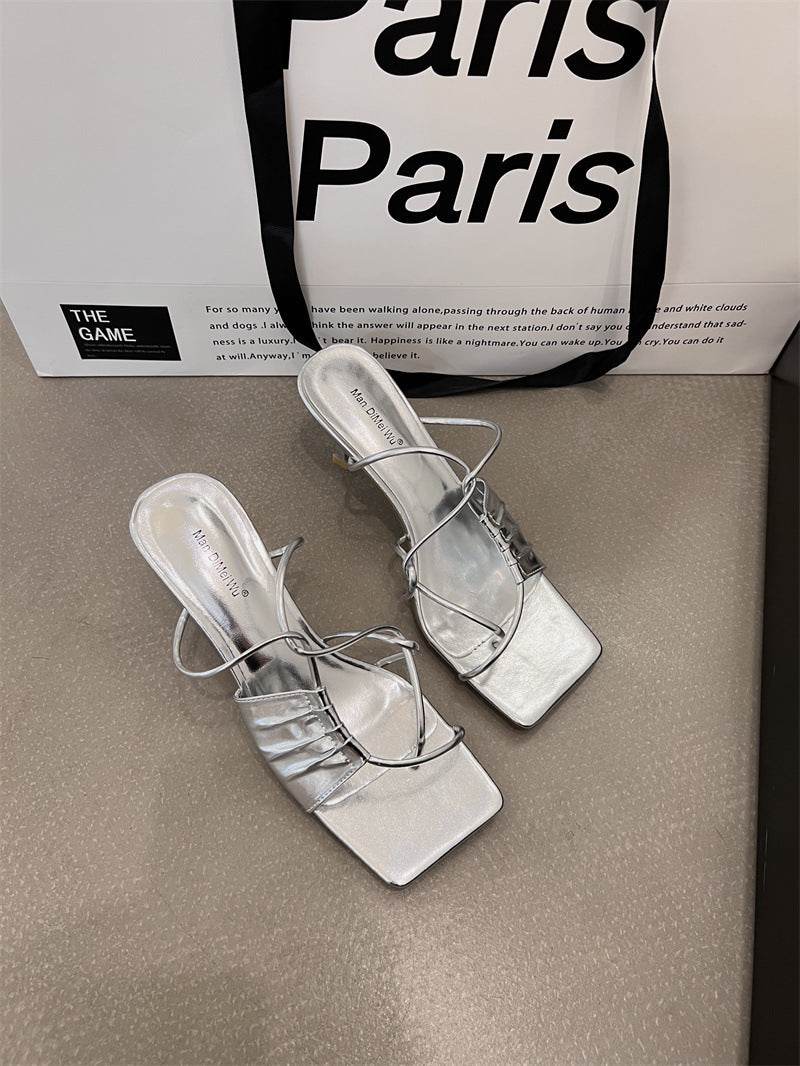 Women's Flip-Toe Stiletto Heel Sandals - Elegant Fashion with Comfort - Buy Center