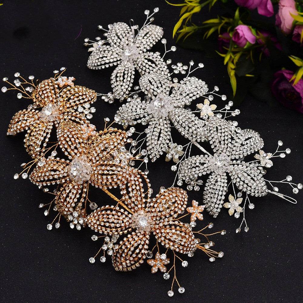 Flower Rhinestone Bridal Hair Band - Elegant Wedding Accessory 2025 - Buy Center