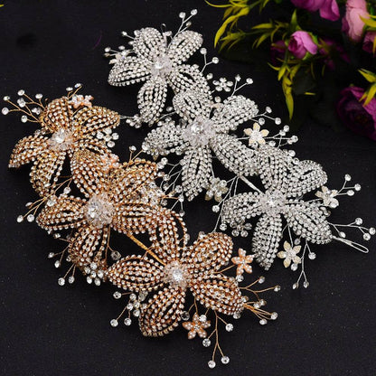 Flower Rhinestone Bridal Hair Band - Elegant Wedding Accessory 2025 - Buy Center