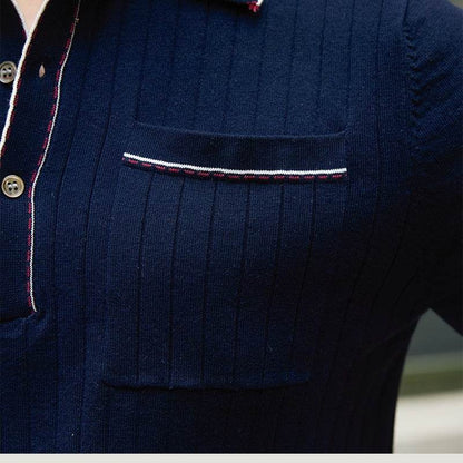 Buycenter Casual Short-Sleeved T-Shirt for Men - Navy Blue & White - Buy Center