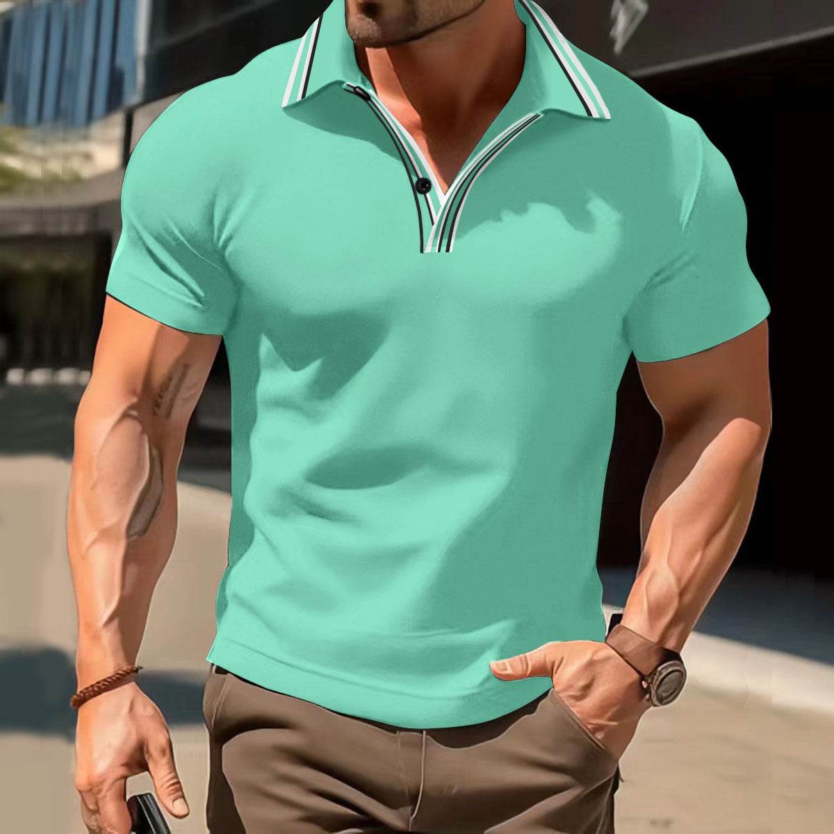Buycenter V-Neck Button T-Shirt - Versatile Short Sleeve for Every Occasion - Buy Center