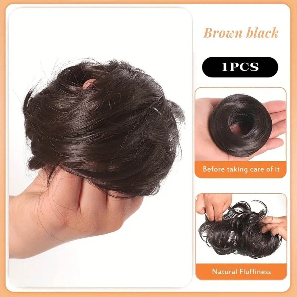 Female Hair Loop Simulation Wig - Fluffy Short Style with Rubber Band - Buy Center
