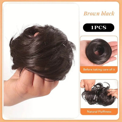 Female Hair Loop Simulation Wig - Fluffy Short Style with Rubber Band - Buy Center