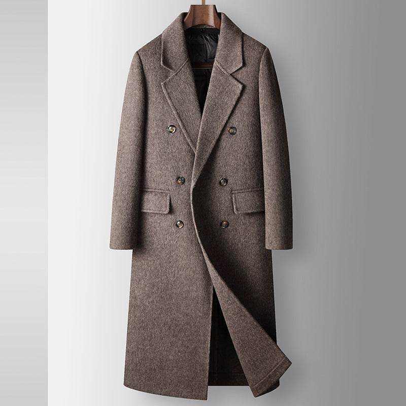Men's Woolen Coat - Stylish Camel & Gray for Autumn Winter Warmth - Buy Center
