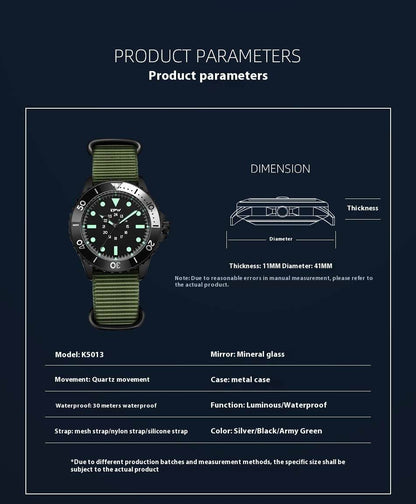 Buy Center Men's Waterproof Quartz Watch - Multi-functional Luminous Design - Buy Center