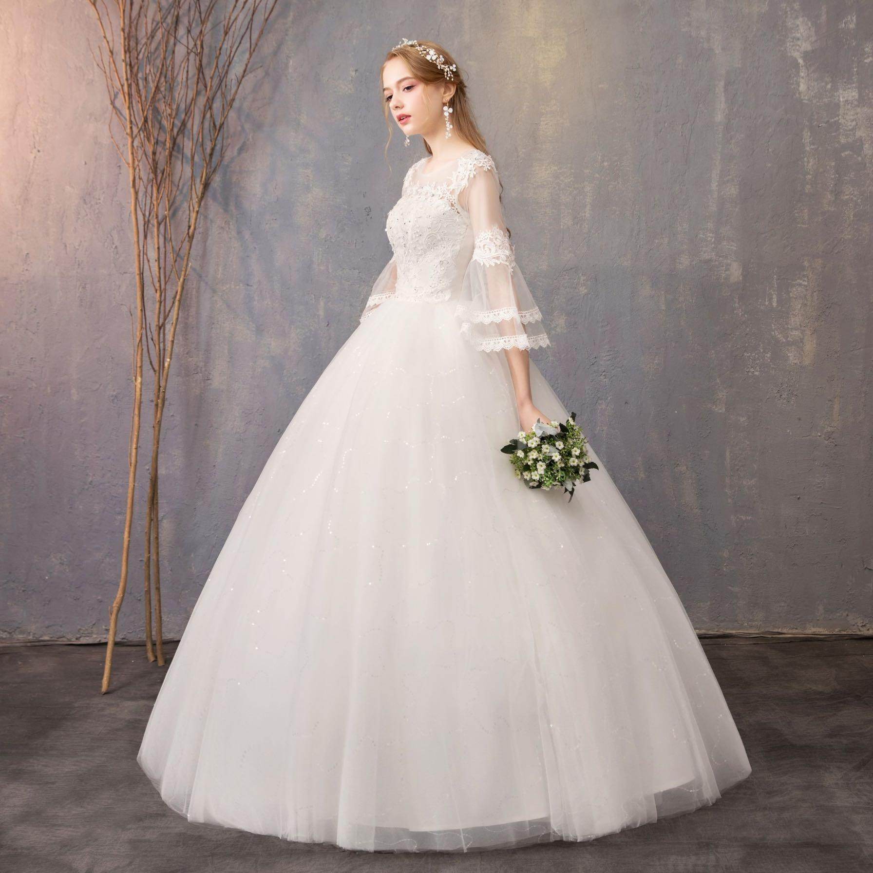 Elegant White Wedding Dress for Ages 40-49 - Premium Bridal Ball Gown 2025 - Buy Center