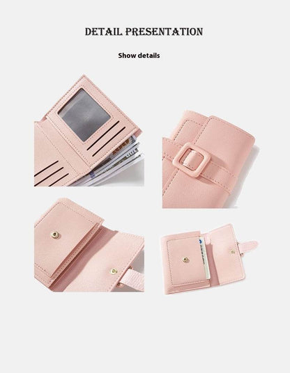 Short Solid Color Women’s Wallet - Lightweight, Waterproof Card Holder - Buy Center