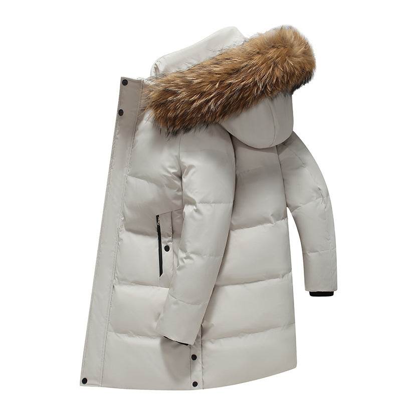 Thickened Cold-Resistant Hooded Down Jacket - Luxury Fur Collar Parka - Buy Center