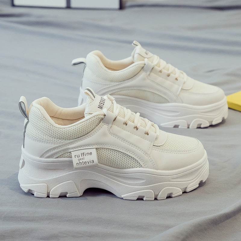 Buycenter Women's Trendy Thick Soled White Vulcanize Shoes - Casual Style - Buy Center