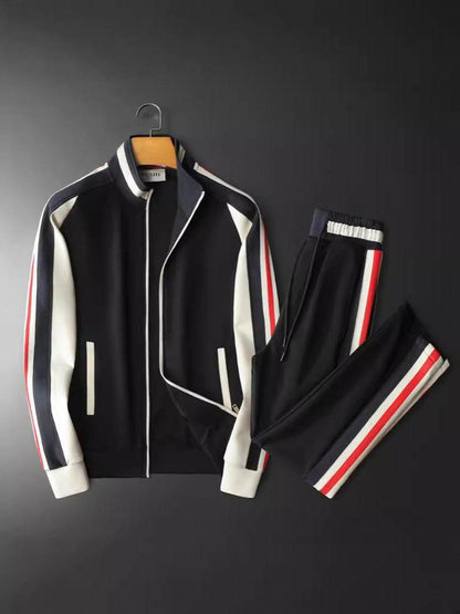 Men's Casual Suit - Trendy Black Sweater & Trousers Set for 2025 - Buy Center