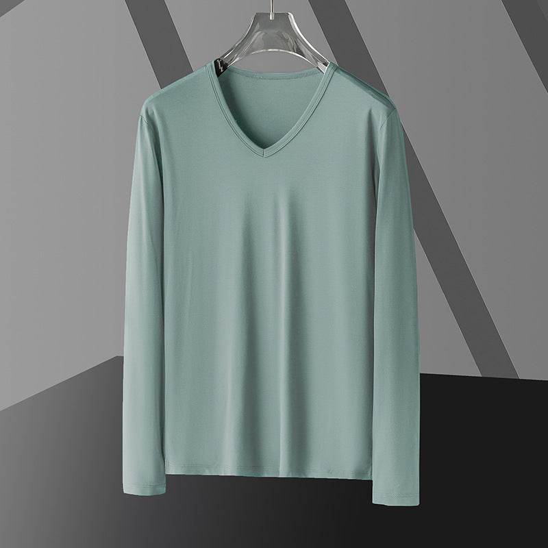 Men's Slim Fit Long Sleeve Modal Top - Stylish Autumn Essentials - Buy Center