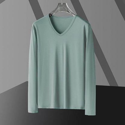 Men's Slim Fit Long Sleeve Modal Top - Stylish Autumn Essentials - Buy Center