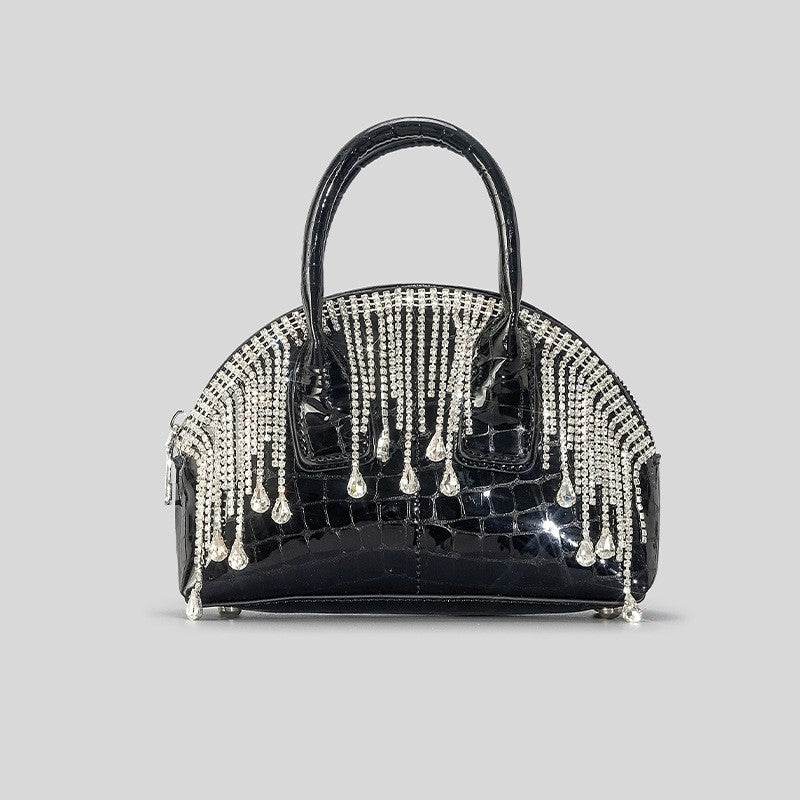 Fashion Shiny Surface Chain Messenger Bag - Stylish Leather Shoulder Bag - Buy Center