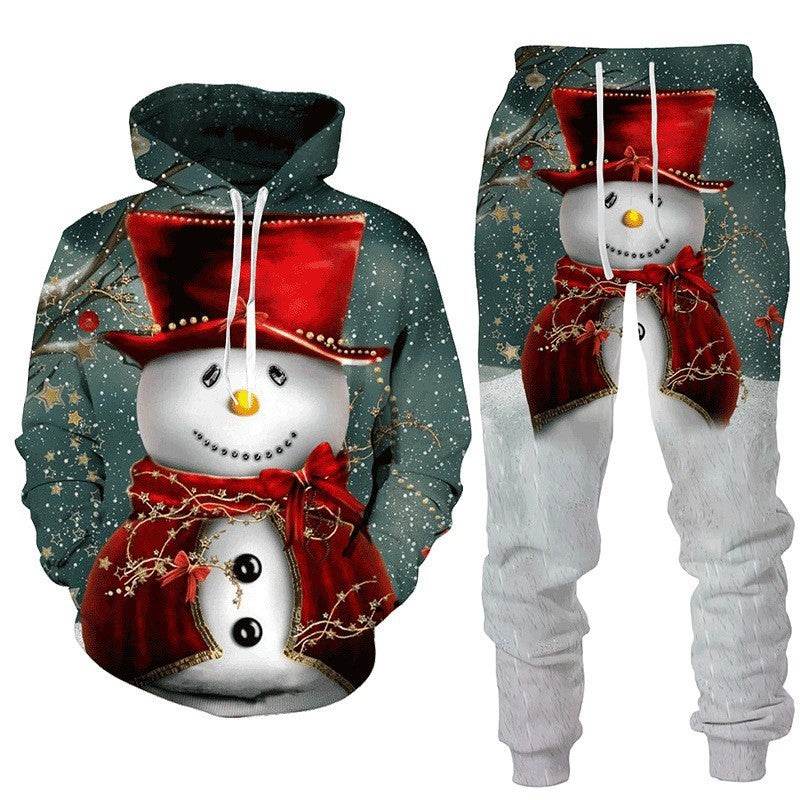 Christmas 3D Snowman Hood Pullover Set - Cozy Man Pajama for Holiday Fun - Buy Center