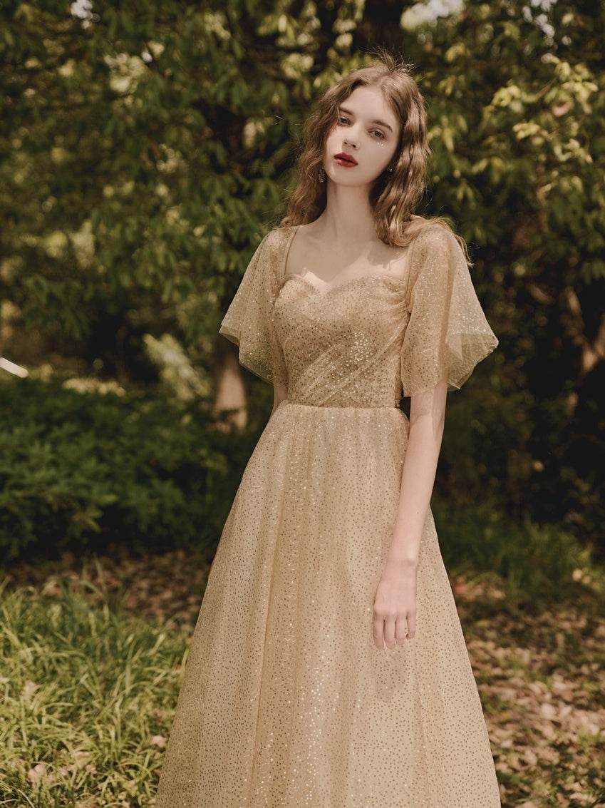 Buycenter Mid-Length Bridesmaid Skirt - Elegant Champagne Gold Design - Buy Center