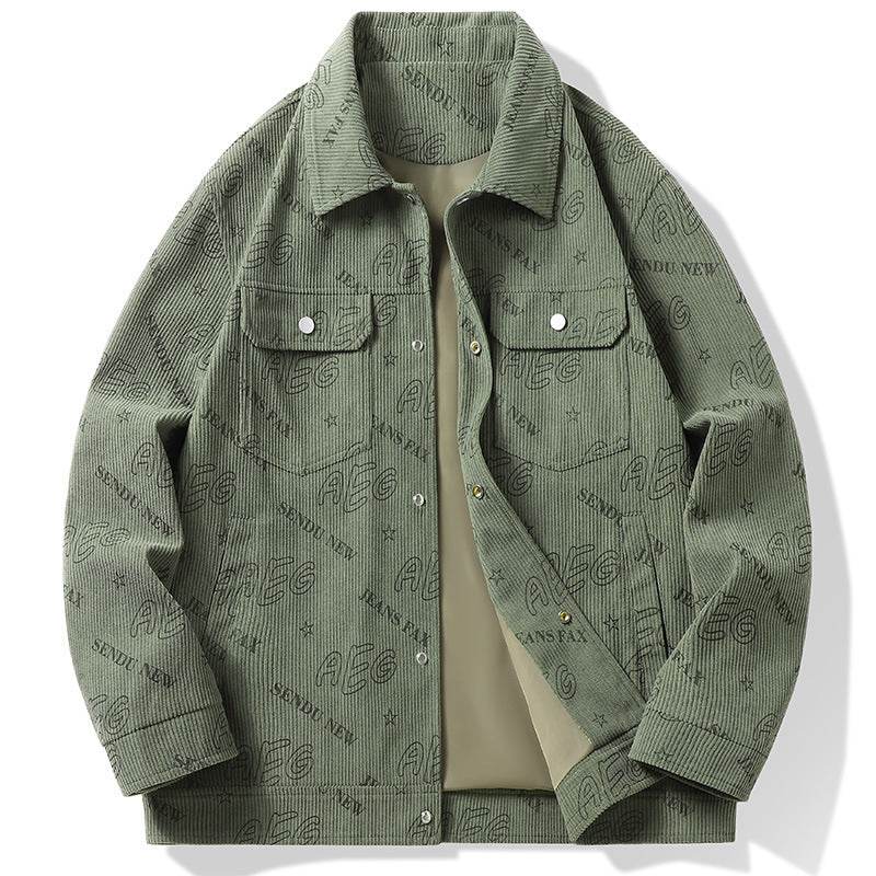 Trendy Men's Lapel Casual Jacket - Lightweight Corduroy Blazer for Youth - Buy Center