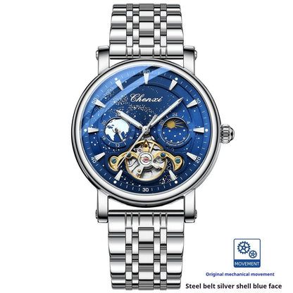 Xinghe Luminous Tourbillon Mechanical Watch - Moon Phase, Stylish Design - Buy Center
