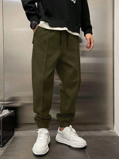 Thicken Loose Fit Ankle-Tied Sweatpants - Trendy Styles 2025 - Buy Center