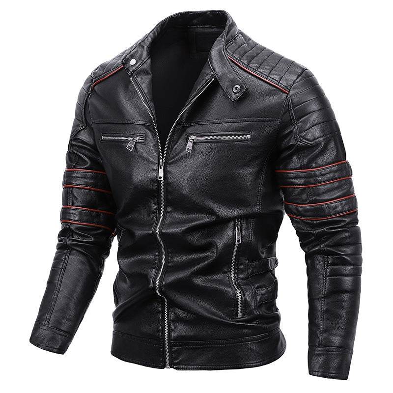 Men's Plus Velvet Motorcycle Jacket - Genuine Leather for Winter Style - Buy Center