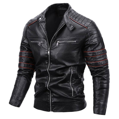 Men's Plus Velvet Motorcycle Jacket - Genuine Leather for Winter Style - Buy Center