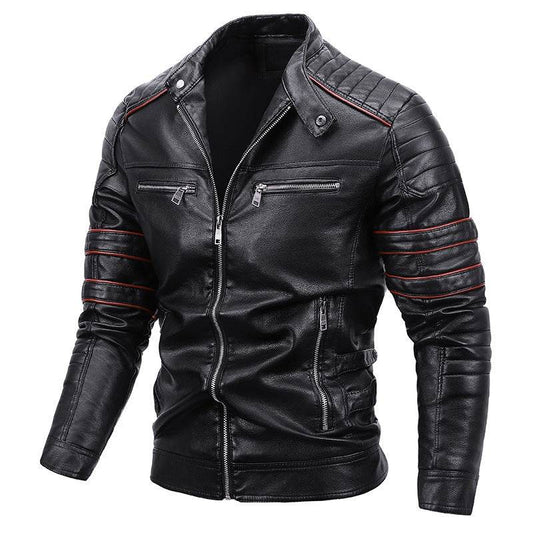 Men's Plus Velvet Motorcycle Jacket - Genuine Leather for Winter Style - Buy Center