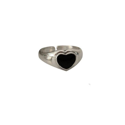 Fashionable Heart Dollar Smiling Face Ring - Adjustable Silver Plated Design - Buy Center