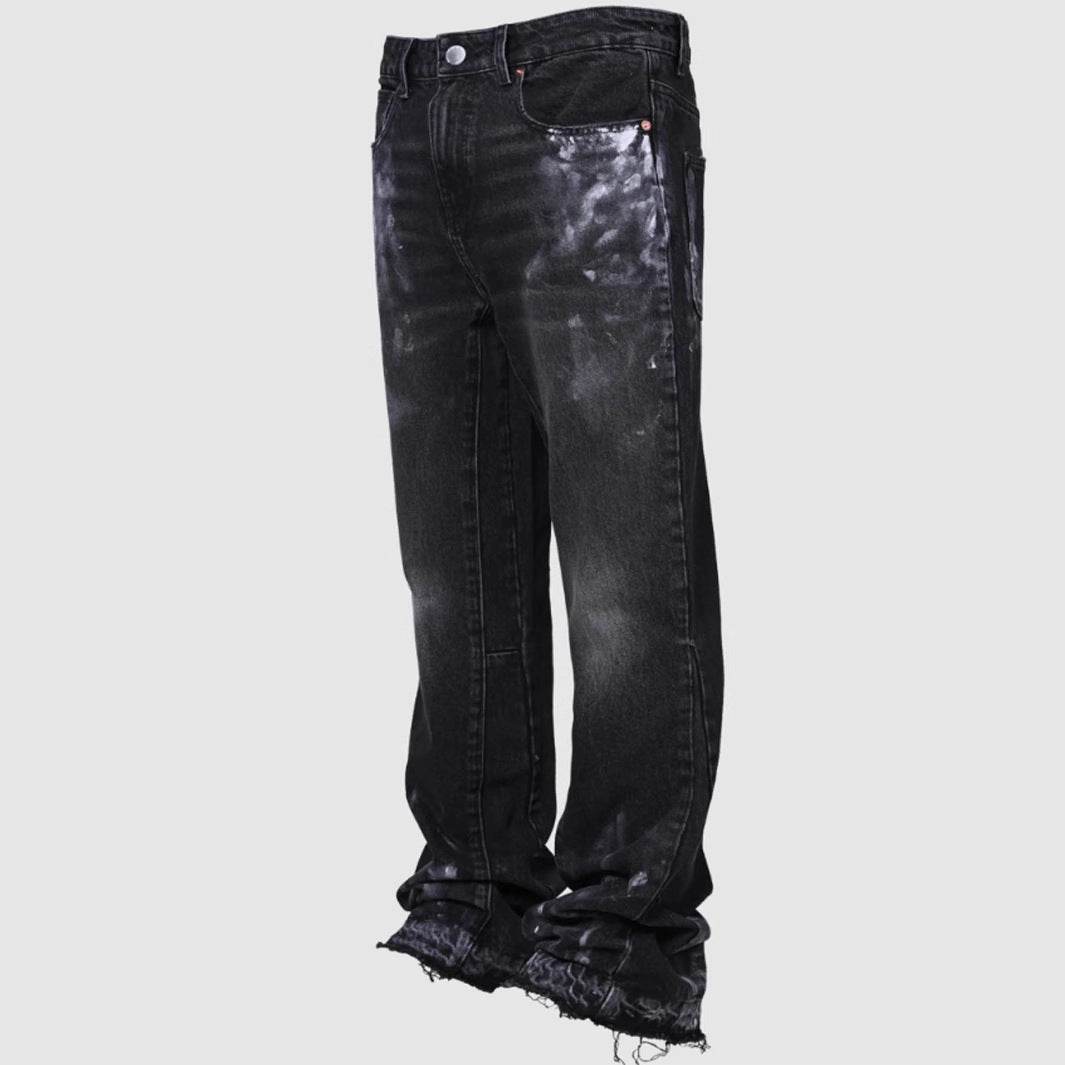 Men's Stretch Denim Straight-Leg Pants - Comfortable Mid Waist Trousers - Buy Center
