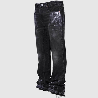 Men's Stretch Denim Straight-Leg Pants - Comfortable Mid Waist Trousers - Buy Center