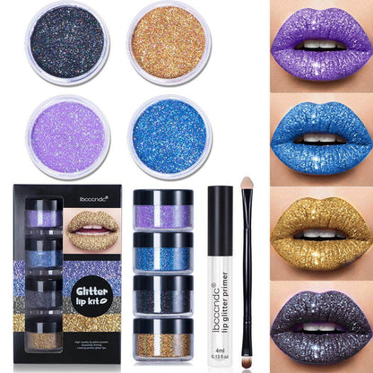 Glitter Lip Gloss Kit - Waterproof & Long Lasting Shine with Primer - Buy Center