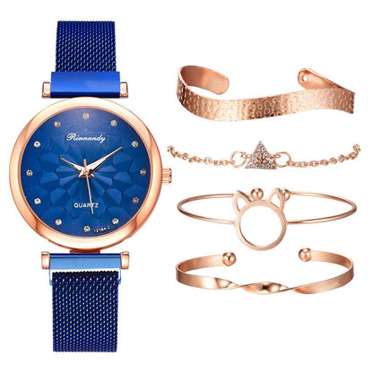 Women's Milan Mesh Strap Watch - Elegant with 4 Colorful Bracelets - Buy Center